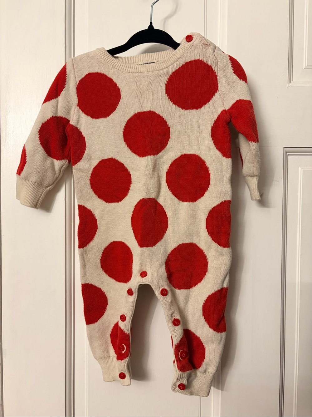 GAP Cream One-Piece with Red Polka Dots